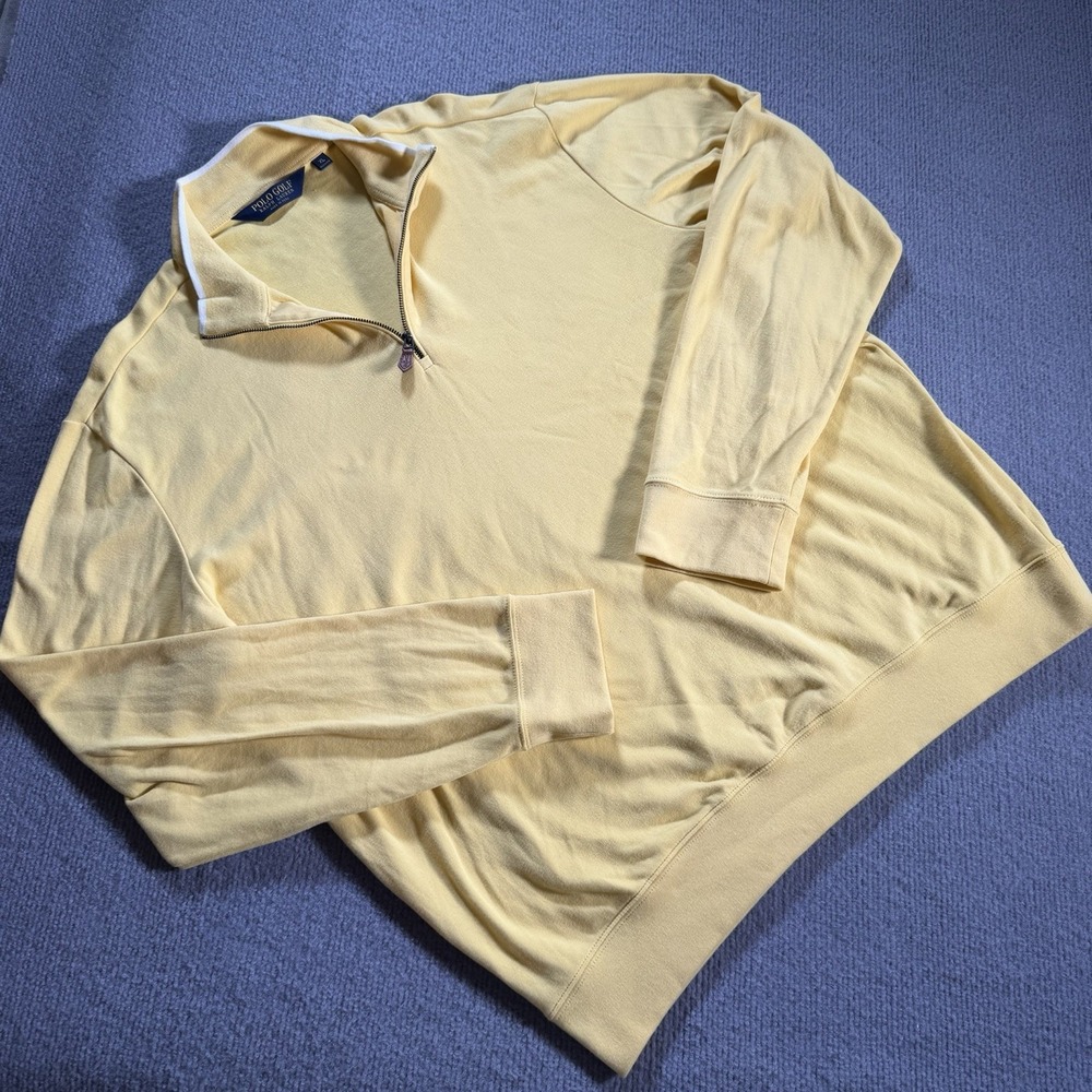 Polo Ralph Lauren Quarter Zip Pullover Mens XL Yellow‎ Performance Cotton